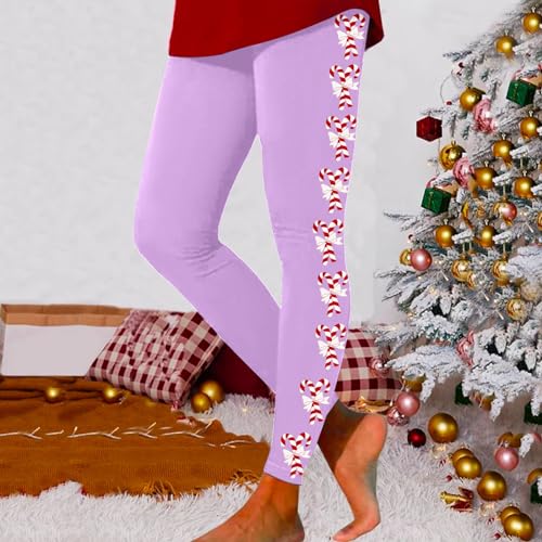 Mallas navideñas de mujer pantalones elásticos para fitness y running invernal 3