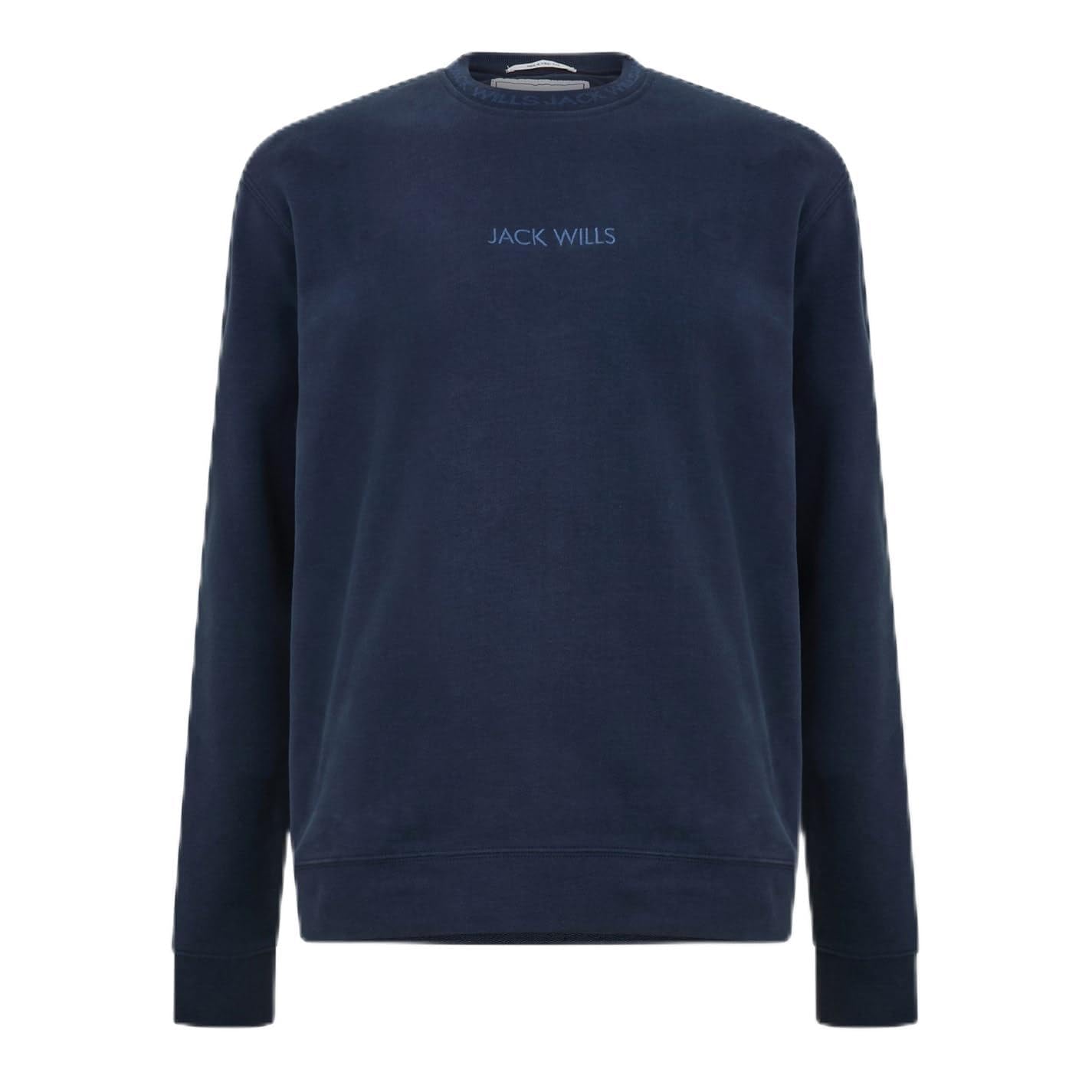 Jack Wills Mens Jacquard Crew Sweatshirt Long Sleeve Cotton Navy M