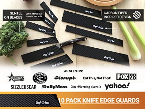 Chef Sac Knife Edge Guards | Universal Knife Cover & Professional Knife Protector | Durable Bpa-Free Abs Plastic Knife Guards | Gentle Non-Scratch Felt Lining Chef Knife Sheath (10-Pack) #TOP1