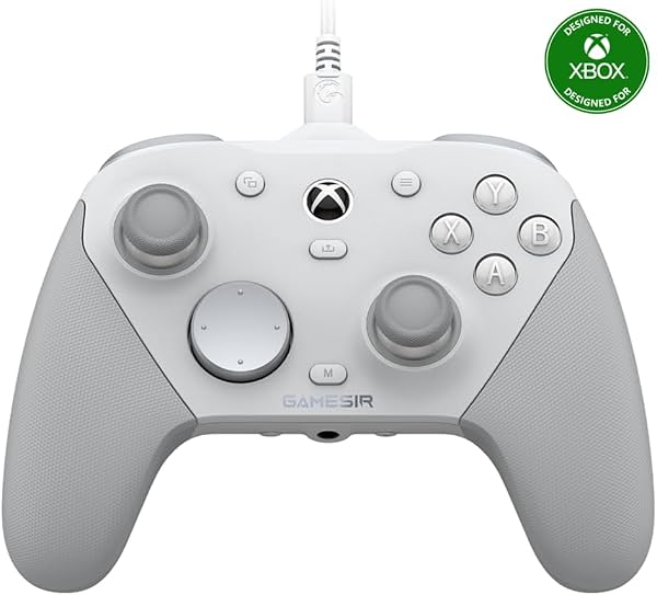 GameSir G7 Pro Controlador con Cable para Xbox Series X|S, Xbox One, Gamepad Inalámbrico para PC y Android con Palancas TMR, Gatillos Analógicos Hall Effect, Frecuencia de Sondeo de 1000Hz, Jack de Audio de 3.5mm - Blanco (Renovado) por Amazon Renewed