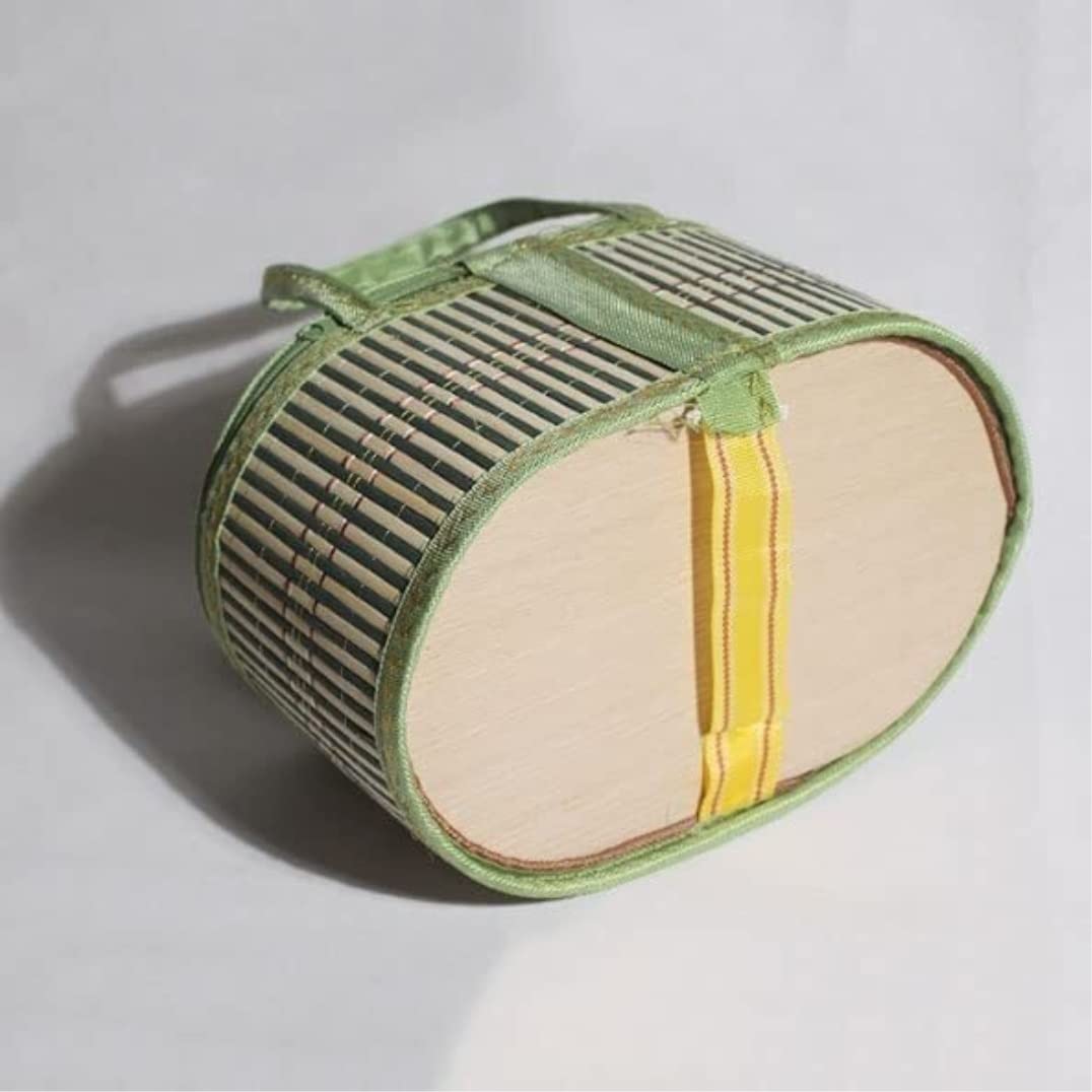 Panier De Transport pour Pique-Nique Vide Panier De Rangement Pique-Nique en Rotin Chinois Rétro Fait À La Main Vintage Tissé Classique