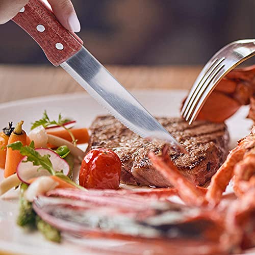 LA TIM'S Steak Knife Set,4-PCS RVS Steak Messen Set met Gift Box,Keuken Steak Mes met Ergonomisch Handvat - Image 5