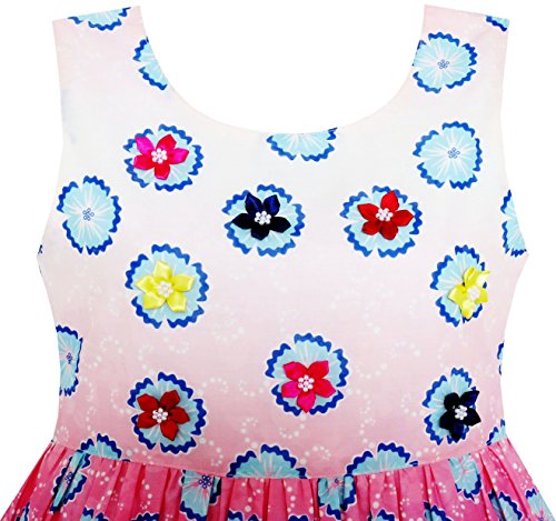 Sunny Fashion Girls Dress Sky Fantasy Colorful Angel Wings Feather Print3