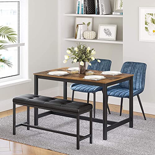 Vasagle Dining Table Bench With Pu Leather Padded Seat, Steel Frame, For Living Room, Hallway, Bedroom, 42.5 X 12.8 X 18.9 Inches, Black #TOP4