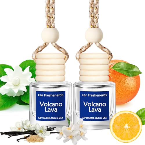 Image of Hanging Car Air Freshener, Long Lasting Essential Oil Diffuser, Non-Toxic New Car Scent, Cute Car Fresheners for Women, 2 Pack Made in USA