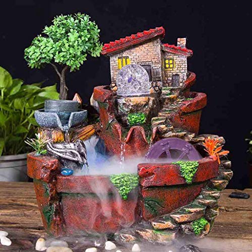 FMOGE Innenbrunnen Desktop-Brunnen Harz Steingarten Brunnen Ornamente Und Luftbefeuchter Wohnkultur Innenwasserlandschaft Mikrolandschaft Innenentspannung Desktop-Brunnen - Image 7