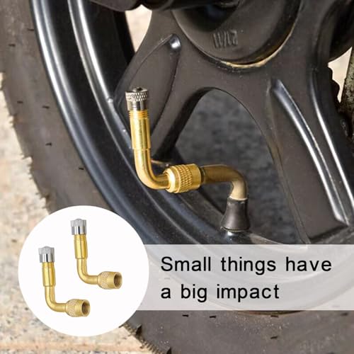 2 Stück 90 Grad Ventilverlängerung,Autoventil Adapter,Ventiladapter Winkel,Winkelventil Motorrad,Autoventilationen,Ventil Verlängerung,Fahrradventil,Perfekt für Auto,Motorrad,Fahrrad Und Scooter