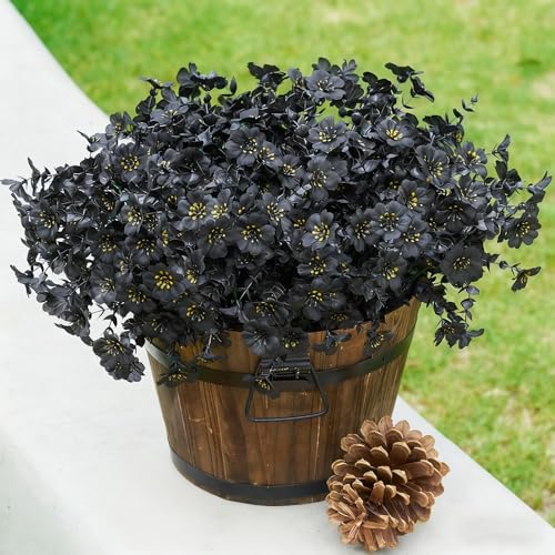 Hoqque Decorazioni 12 Pezzi Fiori Finti per Cimitero Addobbi Casa Giardino Piante Bouquet Mazzo Finte Artificiali da Esterno Interno Decori Allestimento Accessori Party Festa Decorazione