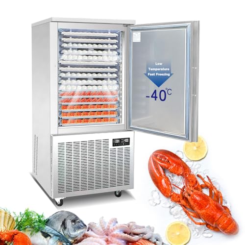 Kolice Commercial Heavy Duty 220Volts 15 Trays Blast Chiller& Freezer, Flash Freezer with Food Probe to Detect Cord Temperature of Food,Lowest temp: -40°F for Restaurants,Canteens,Schools,Hotels