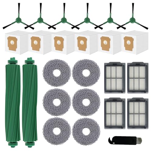 Image of Replacement Parts for Roomba 505X, Plus 405 /505 /507 Combo Robot Vacuum | 25 Pcs, 2 Roller Brushes, 4 Filters, 6 Mop Pads, 6 Side Brushes, 6 Vacuum Bags & 1 Cleaning Brush - Accessories Kit