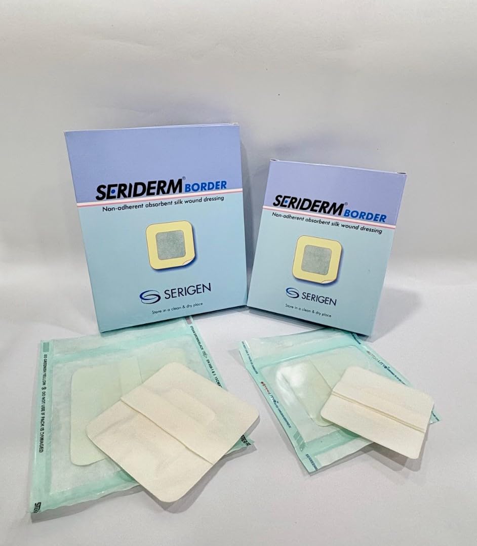 Seriderm Border Silk Based Adhesive Wound Dressing for Accelerated Healing and Protection of Chronic Difficult to Heal Wounds Including Bed Sores Diabetic Ulcers Surgical Wounds Pressure Ulcers and Donor Sites - 10 x 10 CMS-image-23