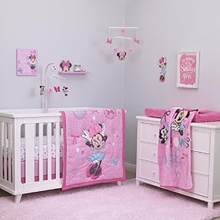 Disney Baby Minnie Mouse All About Bows 4 Piece Nursery Crib Bedding Set