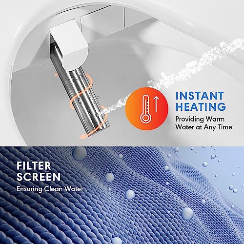 Facilavi Fc3Se Electronic Bidet Toilet Seat With Instant Warm Water Elongated Smart Toilet Seat With Heated Seat Washlet With Self-Cleaning Nozzle Without Warm Dryer For Men/Women/Child #TOP3