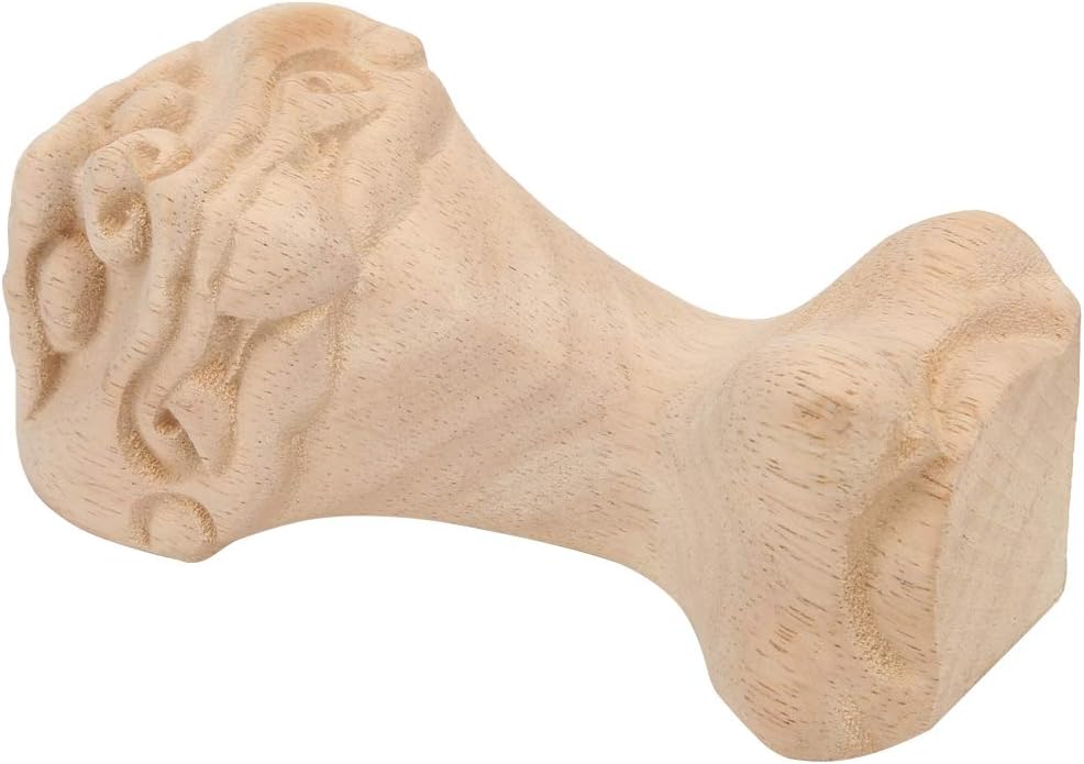Wood Carved Furniture Leg, Sofa Coffee Table TV Cabinet Foot, Handcrafted Rubber Wood Support with Exquisite Carving, Furniture Fitting for Home Hotel