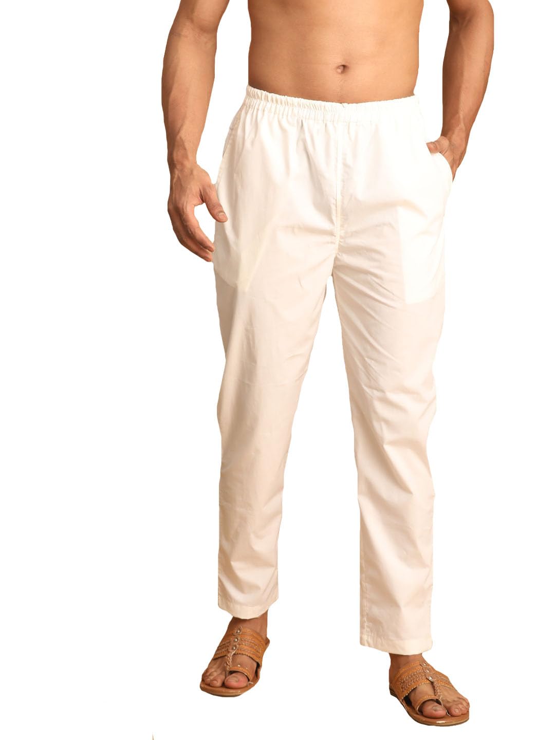 Men's Cotton Pant Style Cream Pyjama
