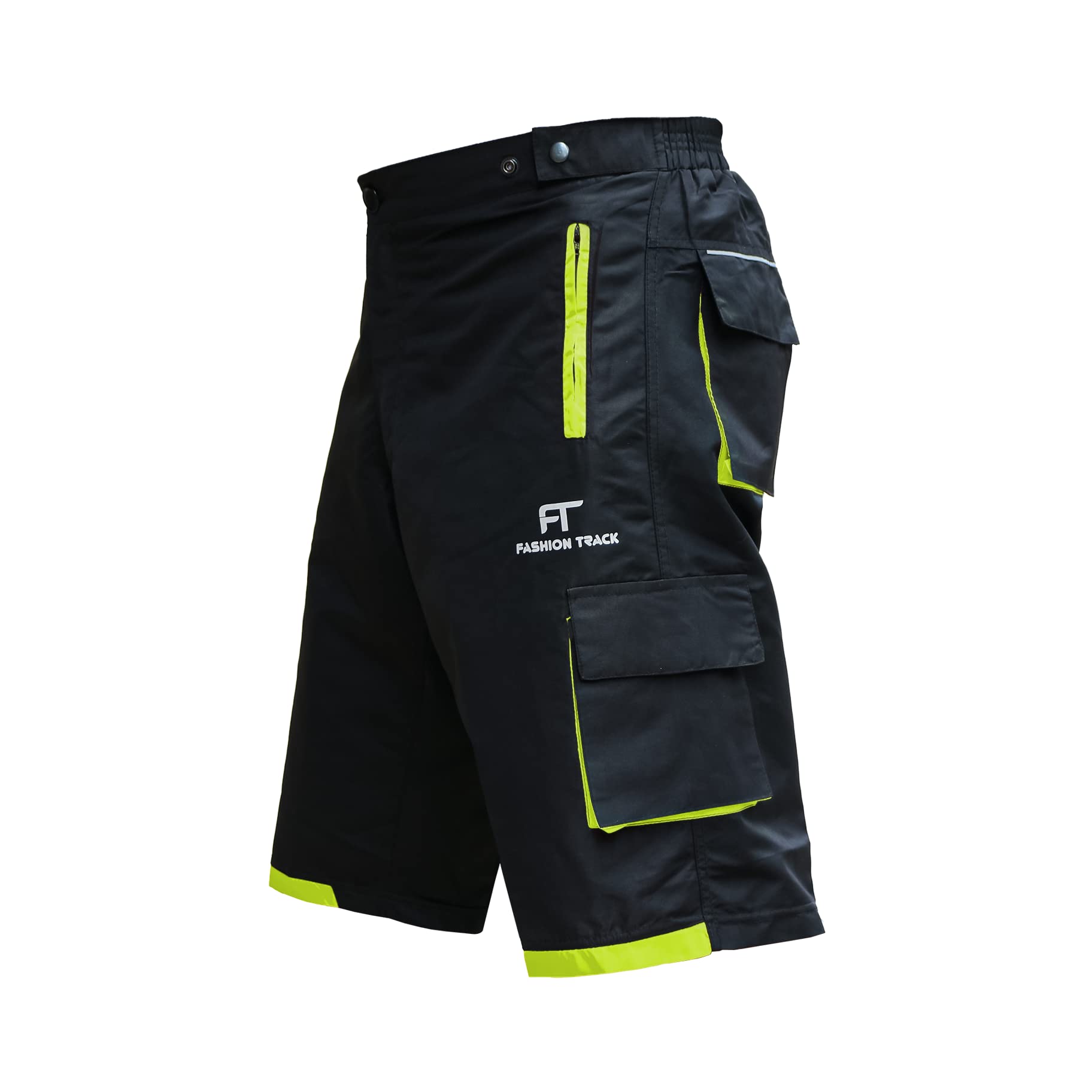 Short de VTT homme rembourré respirant 6 poches cyclisme course randonnée