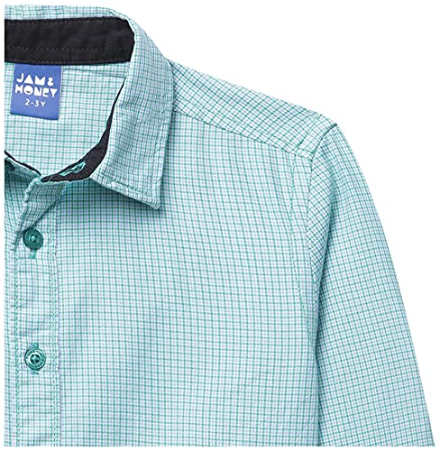 Image of Amazon Brand - Jam & Honey Boys 100% Cotton Printed Regular Fit Long Sleeve Shirt