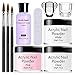 Acryl Set 1 Nagelset Starterset mit Acrylpulver und Flüssigkeit, 3 Farben, Transparent, Rosa, Weiß und ein flüssiger Monomer, Nagelkunst-Pulver für Acrylnägel