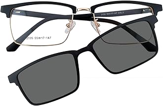 magnet Eyeglasses 2 in 1 Polarized Clip on Sunglasses for Men Women Rectangle