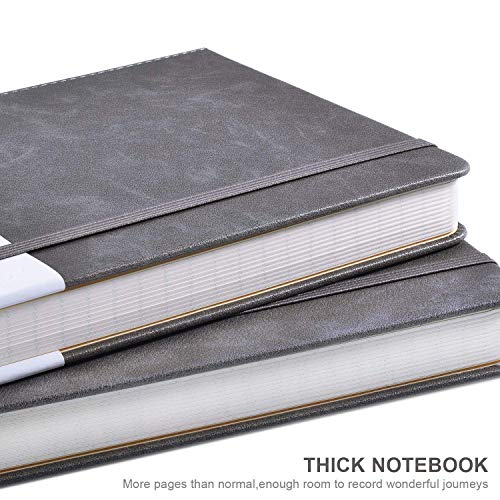 Image of Lemome Thick Classic Notebook with Pen Loop - A5 College Ruled Hardcover Writing Notebook with Pocket + Page Dividers Gifts, Banded, Large, 180 Pages, 8.4 x 5.7 in