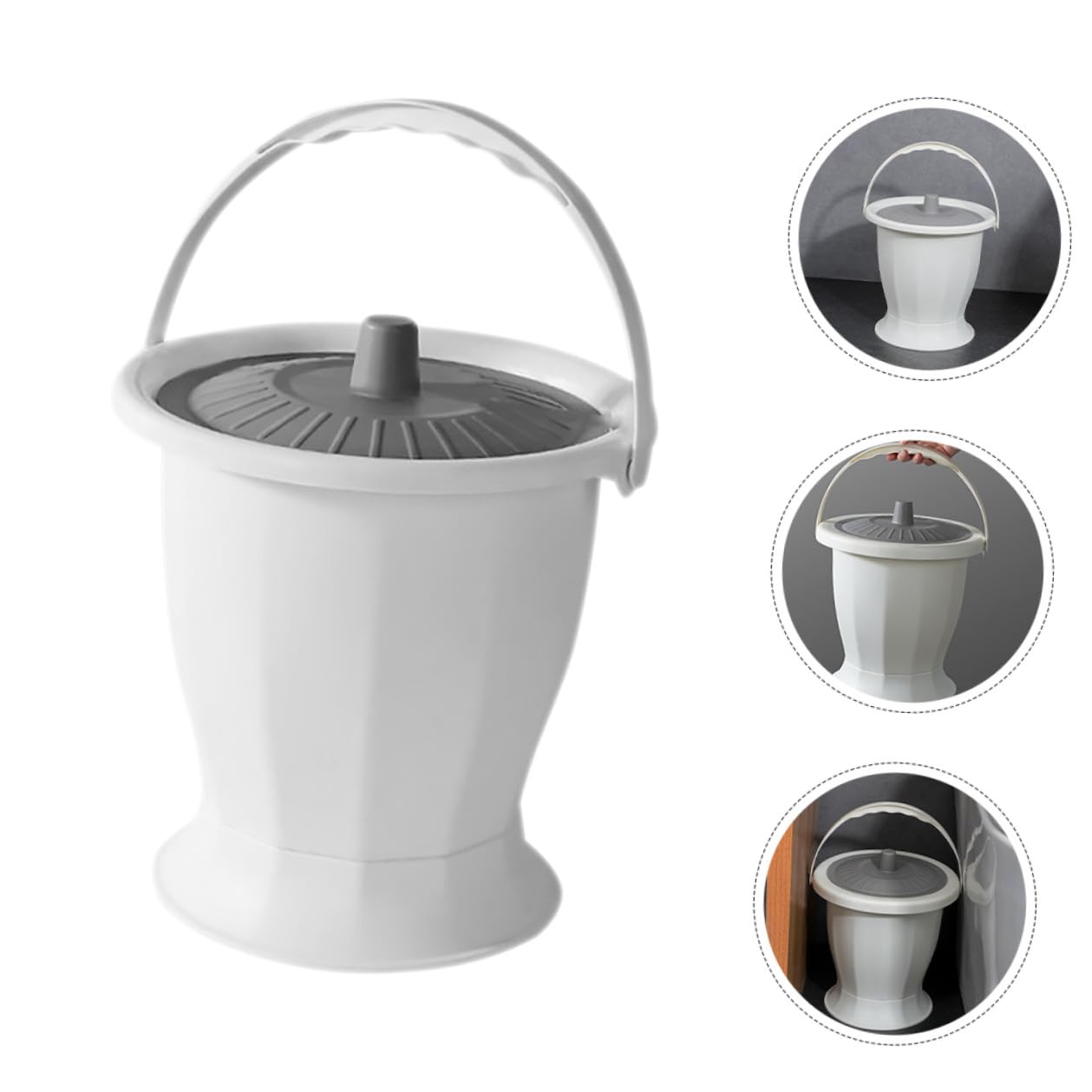 HOMSFOU Vaso da Notte e Facile da Pulire in Plastica Portatile per Adulti Coperchio Riutilizzabile per Casa e Viaggi per Anziani e Donne in Gravidanza