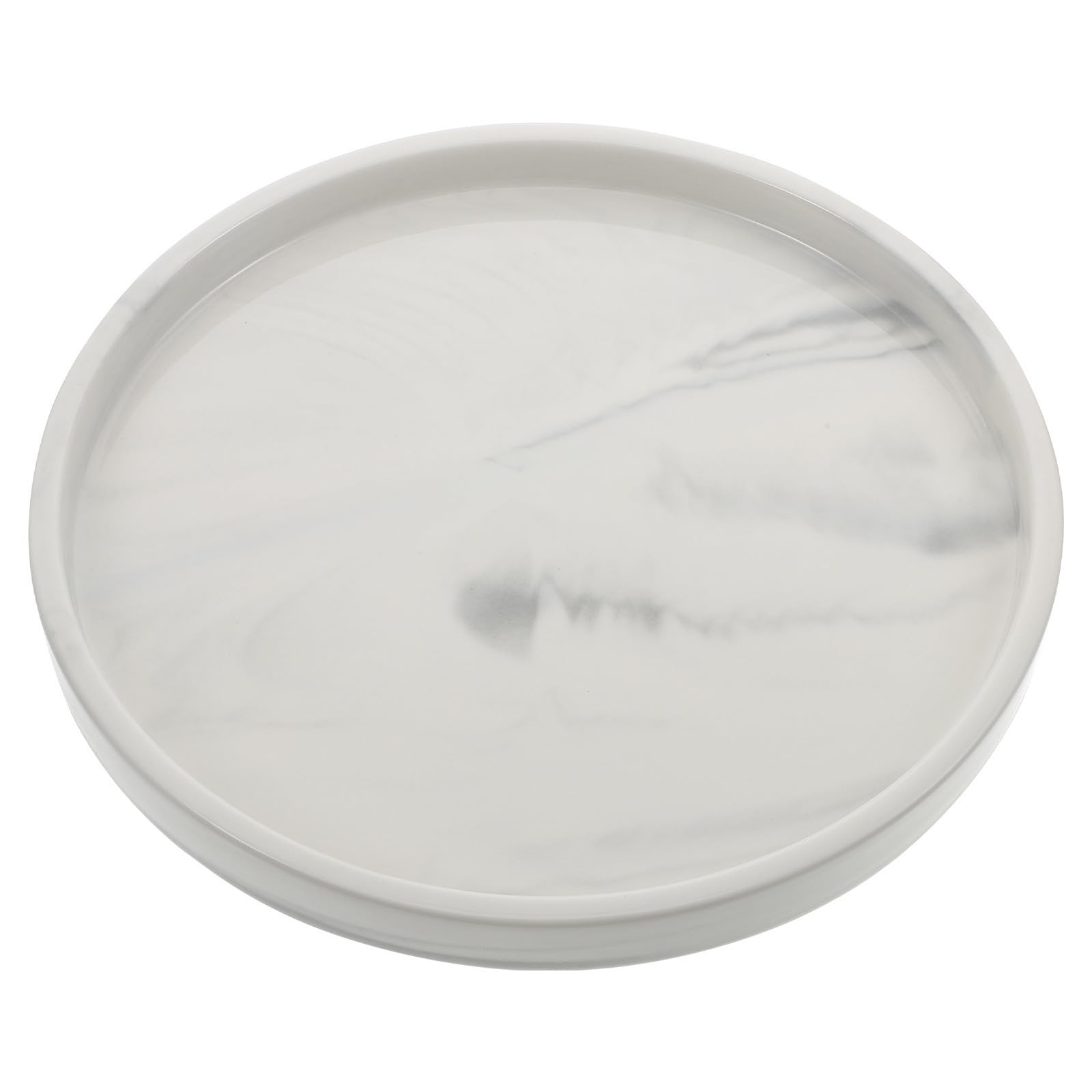 SHINEOFI Vassoio Porta Gioielli in Ceramica Effetto Marmo Grigio 25 Cm | Piatto Decorativo per Display e Storage, e Idoneo al Cibo, per Frutta e Collane