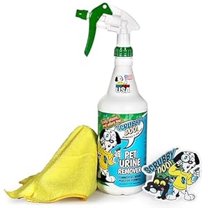 Pro-Grade Pet Urine Remover with Microfiber Cloth: Advanced Formula for Effective Stain & Odor Elimination – Pet Stain Carpet Cleaner Solution – Cat & Dog Urine Odor Eliminator – Upholstery Cleaner