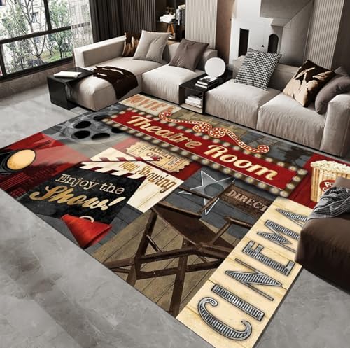 Tapete suave vintage para sala de cine 5'x7' miniatura 4