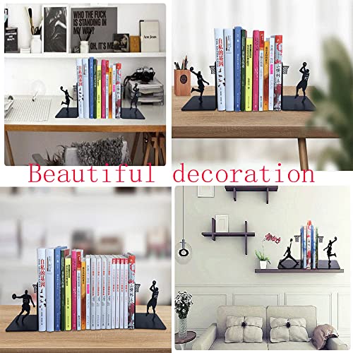 Xuan Mvp Creative Book Ends Basketball Bookends Bookshelf Metal Book Holder Stand Vintage Decorative Heavy Duty Bookends Student Birthday Gift 2Pcs #TOP5