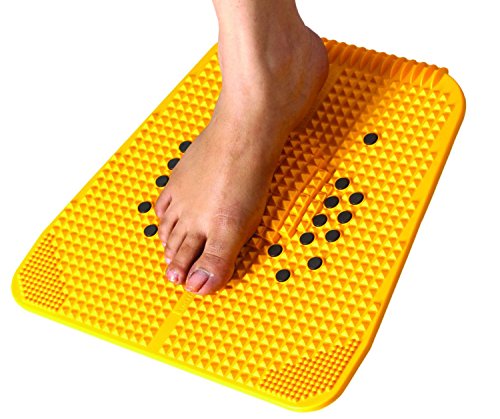 Aci Acupressure Reflexology Magnetic Pyramidal Therapy Power Pain Relief Energy Foot Health Mat Set Of 1 + Sujok Rings Set Of 5 L X W X H – 30 X 30 X 7 Cm Yellow Mat #TOP1
