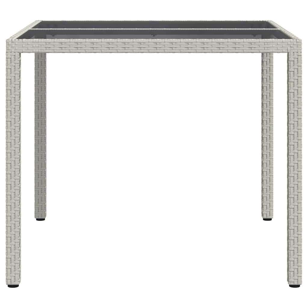 Tavolo da giardino bianco, 90 x 90 x 75 cm, in polyrattan, resistente alle intemperie, moderno tavolo da pranzo per esterni, stabile, elegante tavolo da salotto, pieghevole, ovale, per