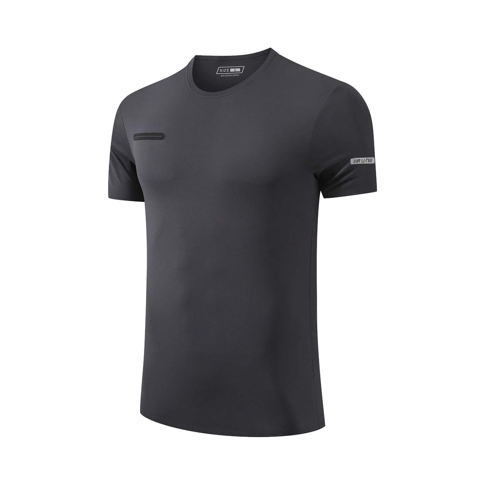 Maglietta sportiva da uomo ad asciugatura rapida, senza cuciture, leggera, traspirante, a maniche corte, per corsa, allenamento, fitness, attività all'aperto