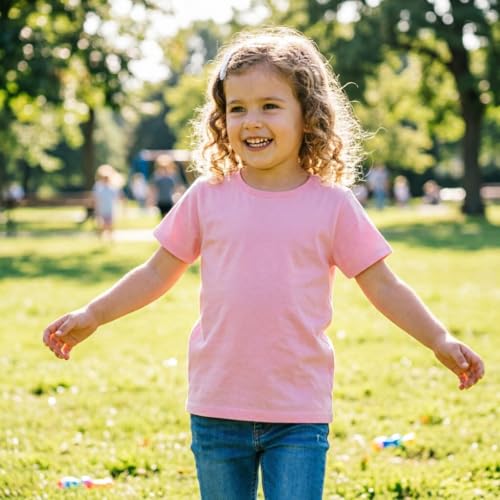 Image of Girls /Kids /Toddlers Crew Neck Cotton T-Shirts Short Sleeve Summer Basic Tops(Age 2-12Y)
