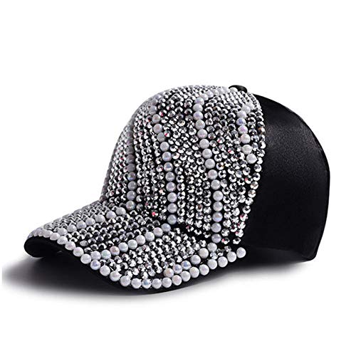 Baseballmütze im Freien Hip Hop Baseballmützen Unisex Pailletten Strass Strass Baumwollmütze Kappe Baseballmütze Classic Schwarz-Schwarz Cover