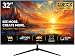 ZZA 32 Zoll 4K UHD PC Monitor, 3840×2160, 60Hz, AMD FreeSync, 1ms, VA-Panel