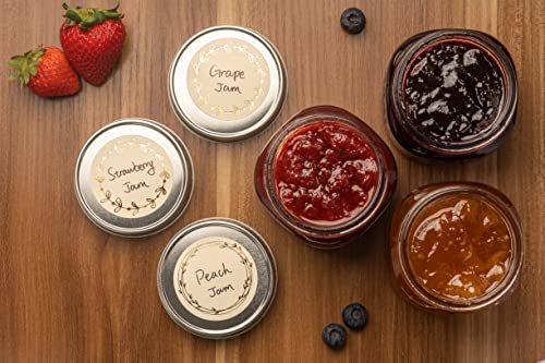 Monest Waterproof & Oil Resistant Label Stickers For Jars And Lids |Pantry Labels | Mason Jar Labels | Sticker Labels | Canning Labels | Spice Labels | Bottle Labels | Mason Jar Labels (Golden Flower) #TOP2