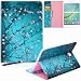 NewShine Samsung Galaxy Tab S2 8.0 Case PU Leather Stand Folio Case Cover with Card Slots, Note Holder for Samsung Galaxy Tab S2 Tablet (8.0 Inch, SM-T710 T715) - Almond Flowers