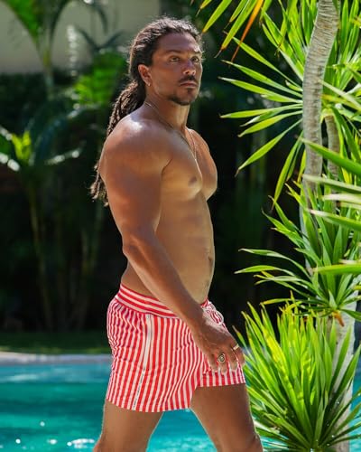 Tucann Pillar Swim Trunks (3" and 5") - 4 Way Stretch, Quick Dry, Chlorine Resistant, Built in Compression Liner4