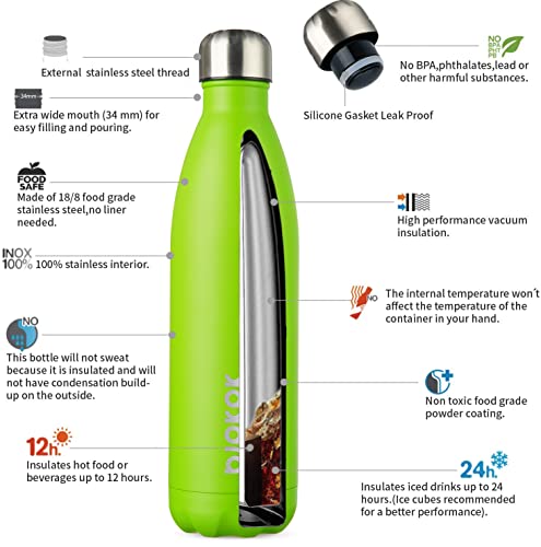 Image of BJPKPK 25 oz Insulated Water Bottle, Stainless Steel Flask, Leak Proof