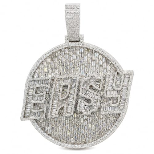 Moissanite Hip Hop Pendant for Men, 925 Sterling Silver Iced