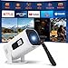 ZOOTEALY Mini Projector with Wifi and Bluetooth: Support 4K 1080P Portable Movie Projector Built-in Apps & Speaker - Auto Keystone Correction - 270° Rotatable Video Proyector for Bedroom Home Theater