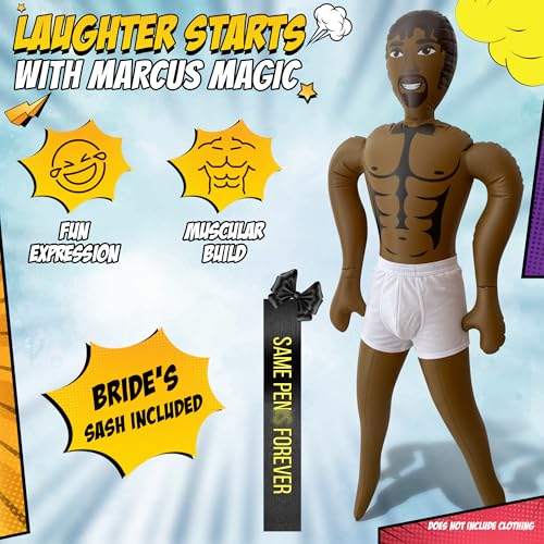 RODMONT Inflatable Display Figure with Groom Sash - Bachelor Party Decorations - Bachelorette Party Decor - Gag Gift - Novelty Inflatable Figure 60 Inches - Marcus