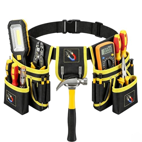 Image of Tool Belt Magnetic Tool Pouch - 26 Pockets with Adjustable Work Belt