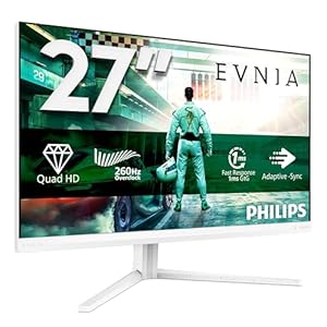 Philips 27M2N3501PA 27 Zoll WQHD Gaming Monitor, 260Hz, Fast IPS Panel, 0.3ms MPRT, Adaptive Sync, HDR10, G-Sync Compatible, Höhenverstellung, Lautsprech... HDMI 2X 2.0 DP 1x 1.4) Weiß
