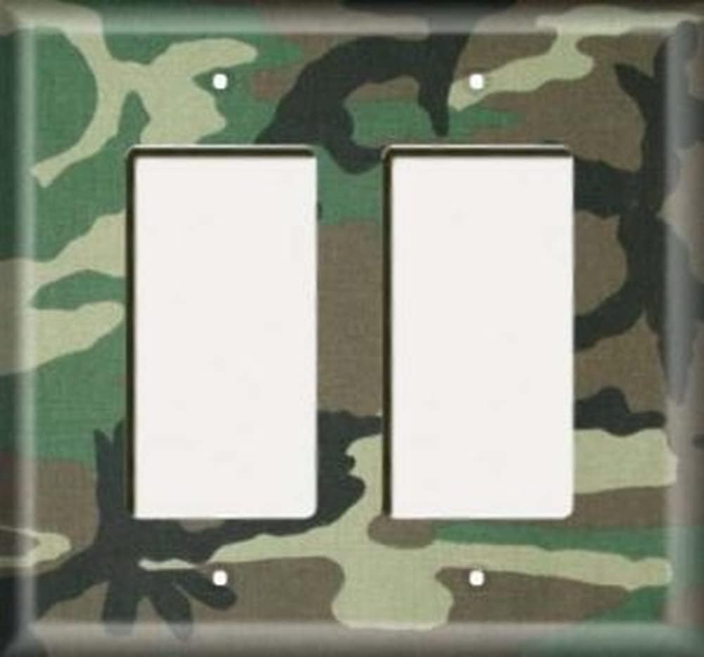 Camo 3 Decorative Light Switch or Outlet Cover - Double Rocker (Decora)