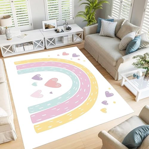 Tapis de salon multicolore 200x300 grand format lavable