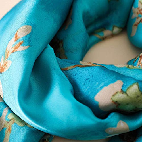 heekpek Scarfs Women Ladies Scarves Shawl Floral Scarf Leopard Print Scarf Wrap Satin Scarf Shawl Mulberry Silk Scarf Peacock scarf