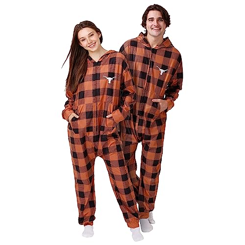 Texas Longhorns NCAA Plaid One Piece Pajamas - L