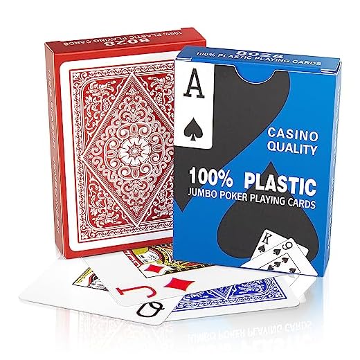 ARTISHION 100% Plastic Playing Cards 2 Pack, Waterproof Poker Cards Set, Flexible and Easy Shuffle, Jumbo Index, Professional Deck of Cards Set for Adults,Blackjack,Texas Holdem Card Games,Bridge Size