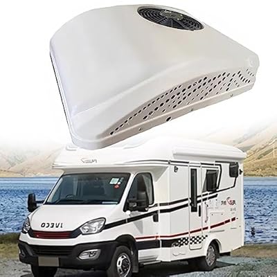 MOXAC DC 12/24V Air Conditioner - Cooling and Heating 2 in 1-Electric Truck RV Rooftop Air Conditioner,Fast Cooling A/C Unit Scroll Compressor,forTrucks RVs Trailers Buses Camper Vans etc,24V